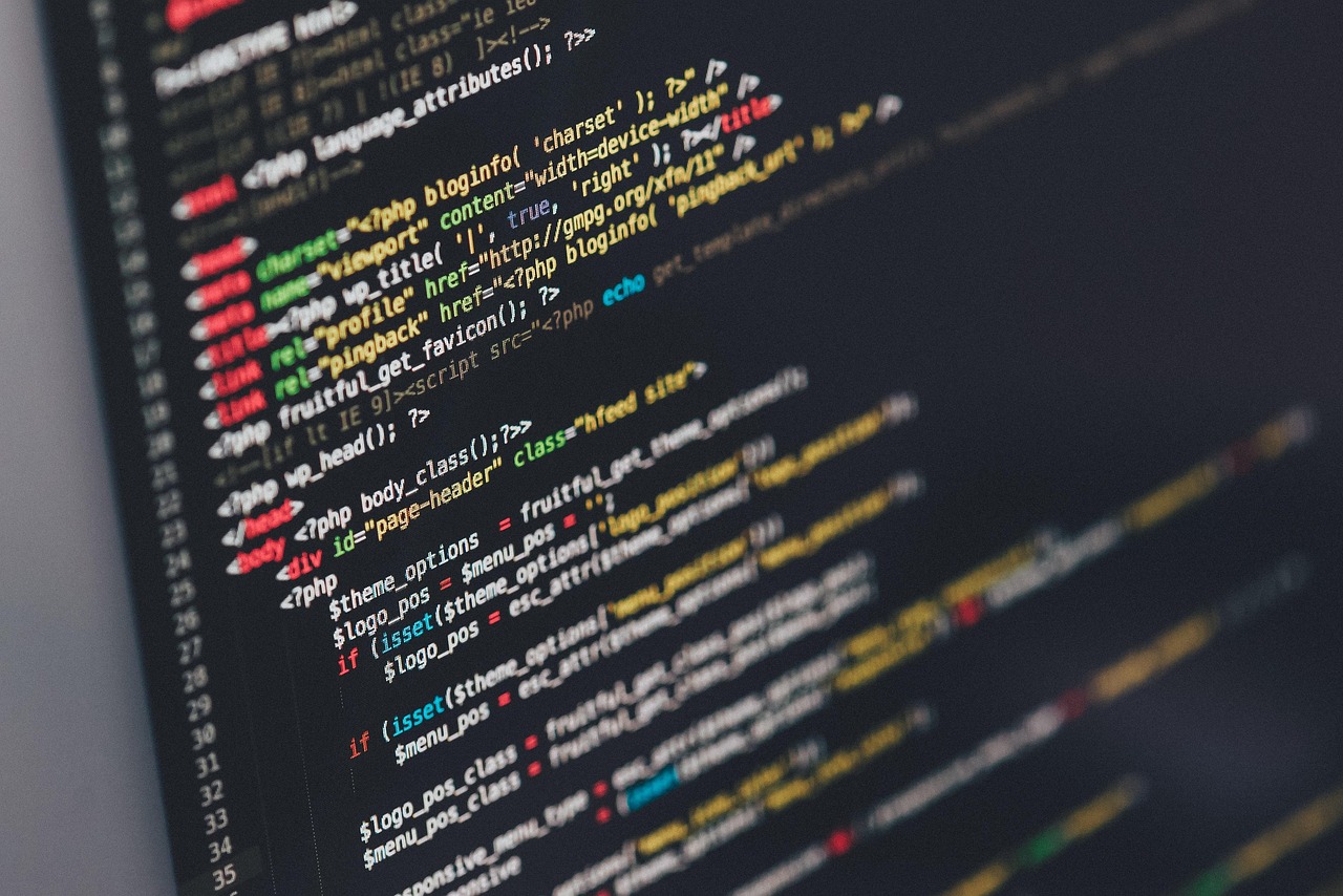 Website code on a screen